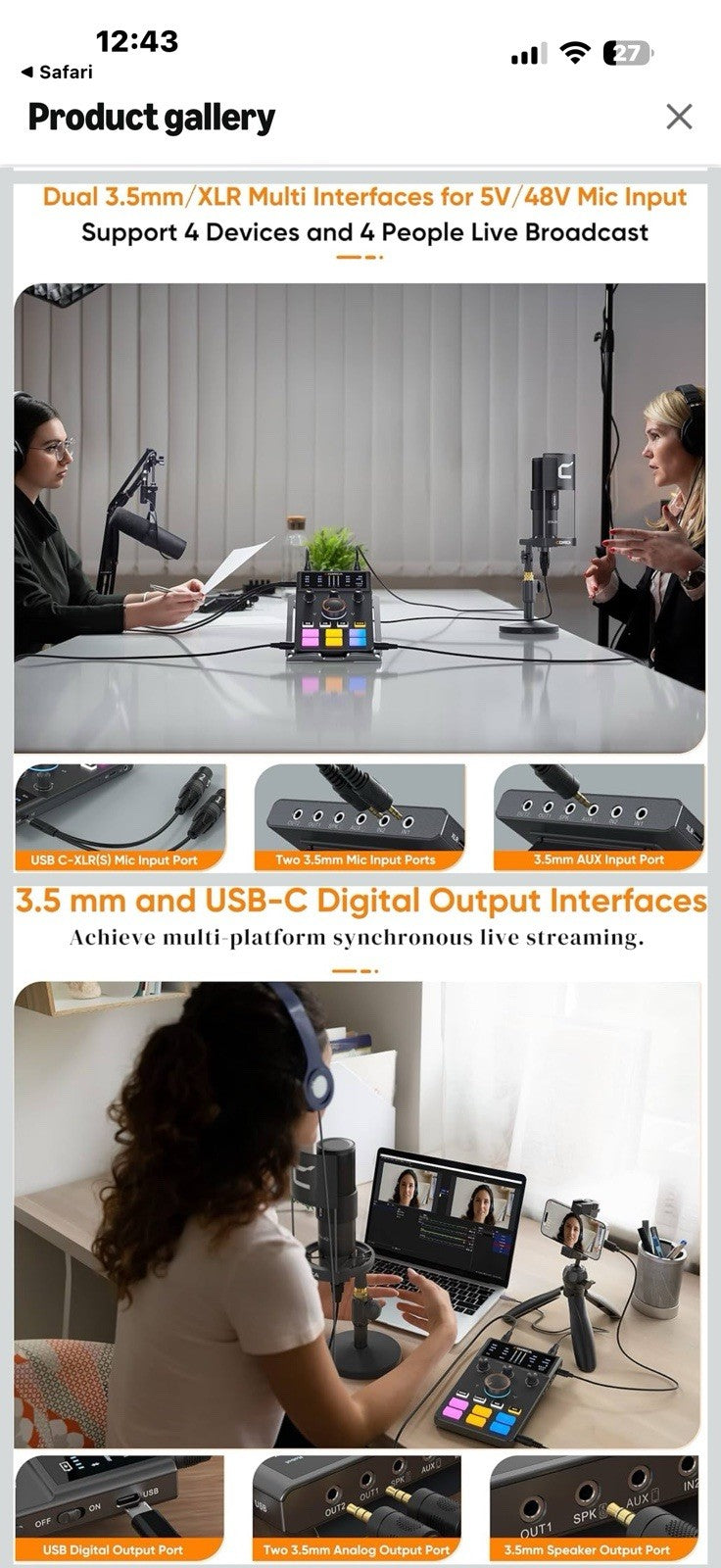 Comica ADCaster C1 K1 Podcast Equipment Bundle - USB Audio Interface 