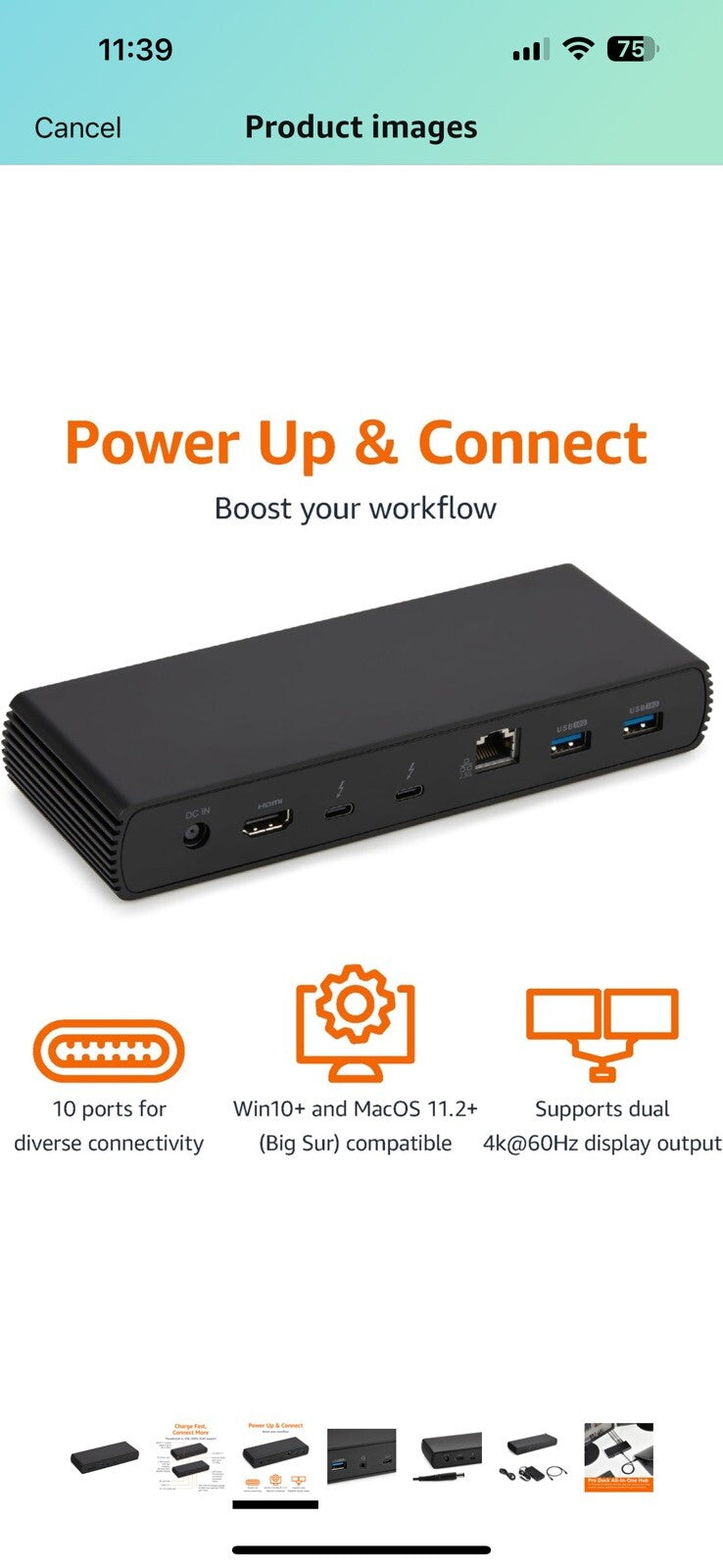 Amazon Basics Thunderbolt4/USB4 Pro Docking Station,2xTBT4,1xHDMI2