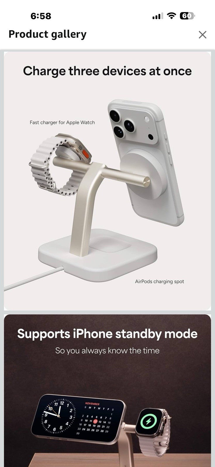 Mophie 3-in-1 Wireless Charging Stand - Qi2-Certified, MagSafe Charger