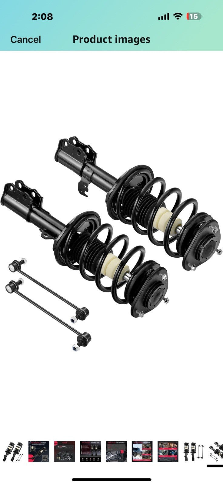 BDFHYK 2PCS Front Shock Absorbers and 2PCS Front Balance Bar Absorber kit