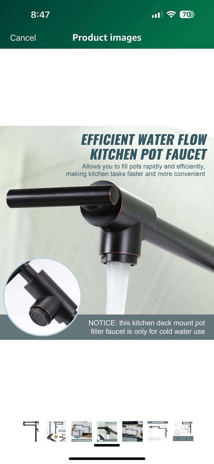 Pot Filler Faucet for Kitchen Sink, Deck Mount Pot Faucets Over Stove
