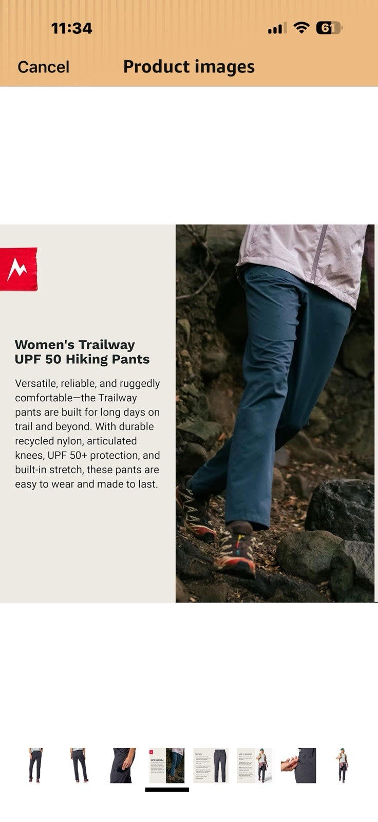 MARMOT Women's Women's Trailway Pant Size 6