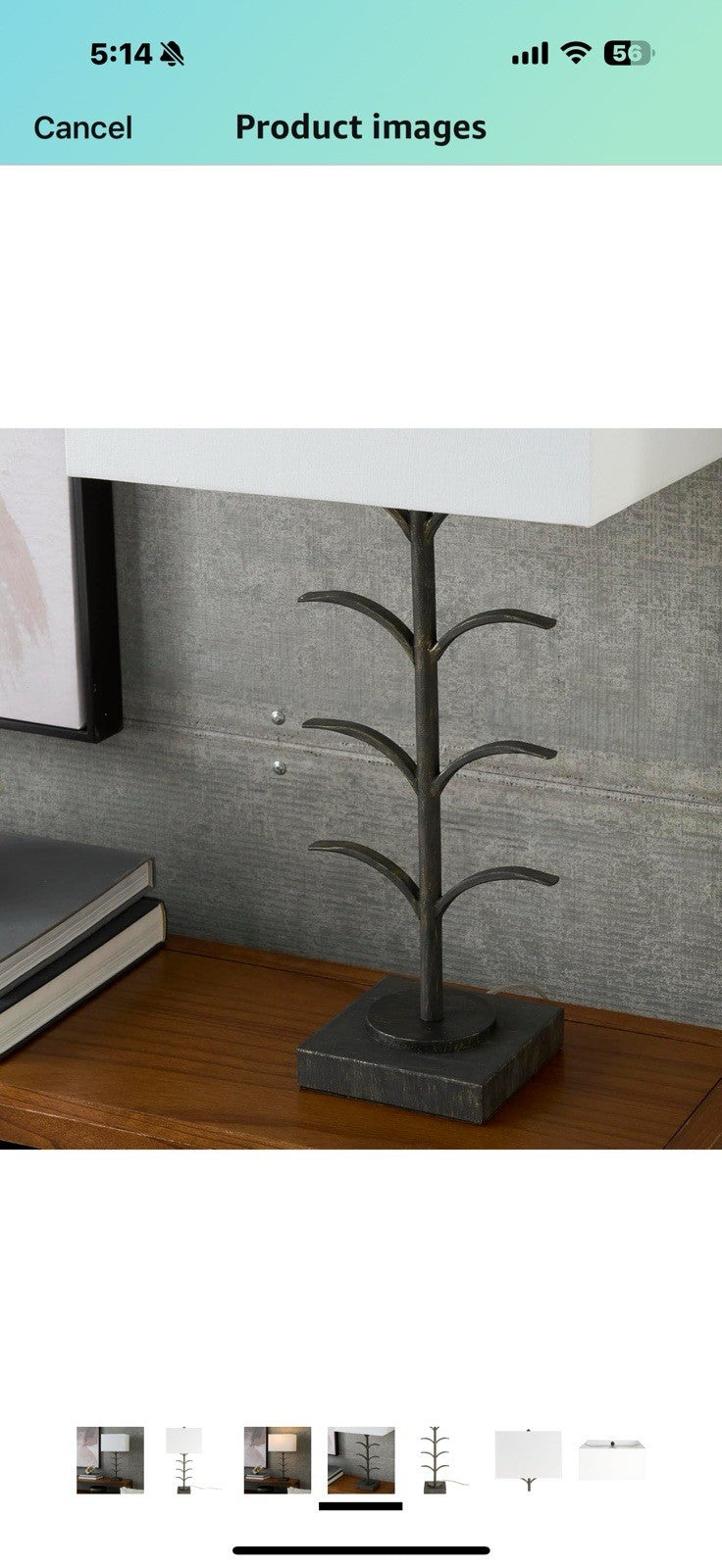 Nourison 28" Black Wrought Iron Branch Table Lamp for Modern, Industrial