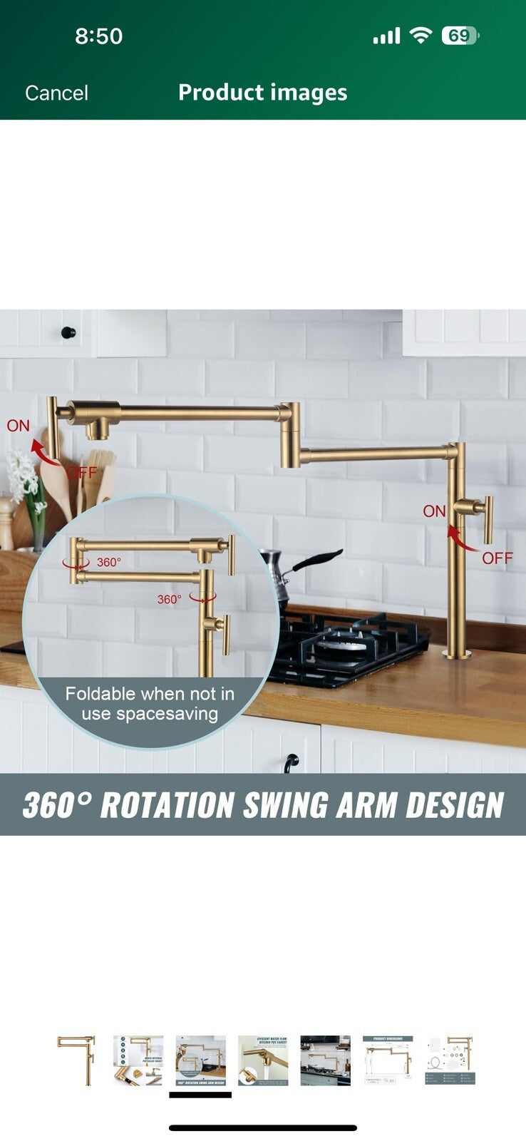 Pot Filler Faucet for Kitchen Sink, Deck Mount Pot Faucets Over Stove