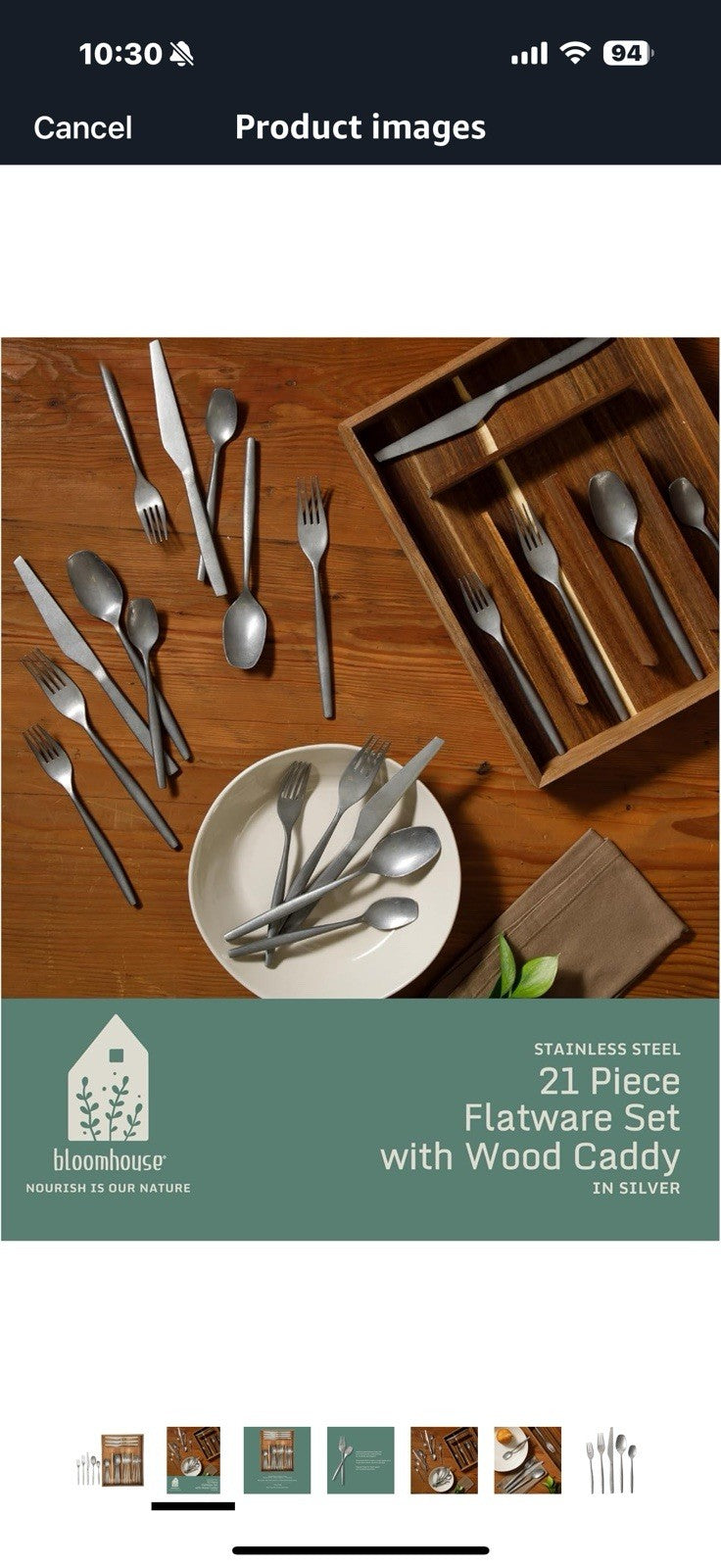 20 Piece Stone Washed Flatware 18/10 Stainless Steel Silverware