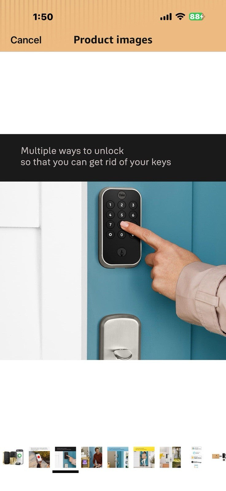 Yale Assure Lock 2 Deadbolt, Lifetime Brass Keyed Smart Entry Door Lock