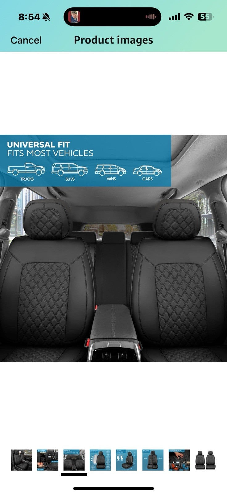 Prestige Edition Faux Leather Seat Covers for Cars, Trucks, & SUV – 2 Black Car 