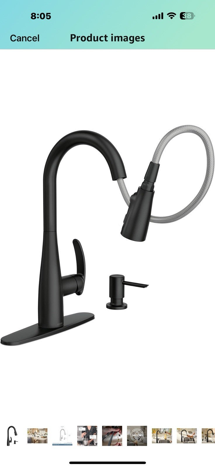 Moen Reyes Matte Black One-Handle High Arc Pulldown Kitchen Faucet with