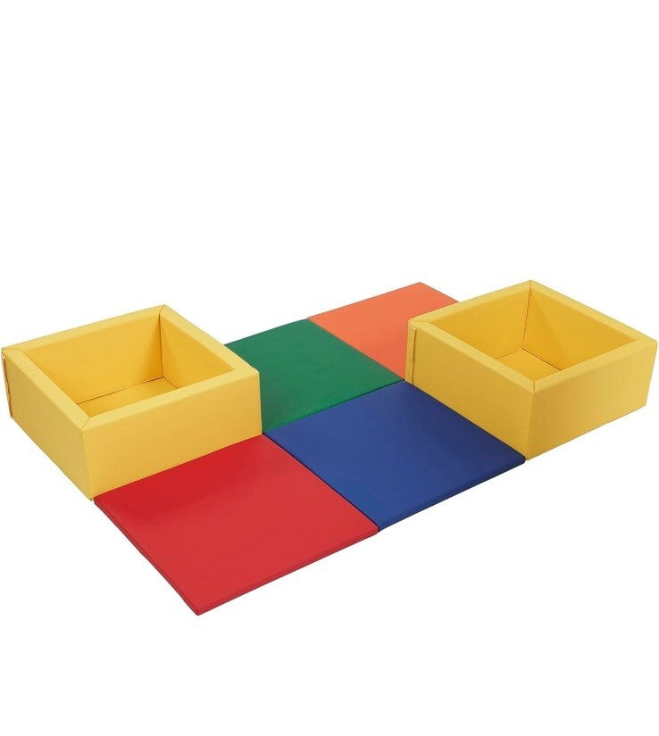 ECR4Kids SoftZone Play Patch Activity Mat and Toy Bins, Beginner Playset