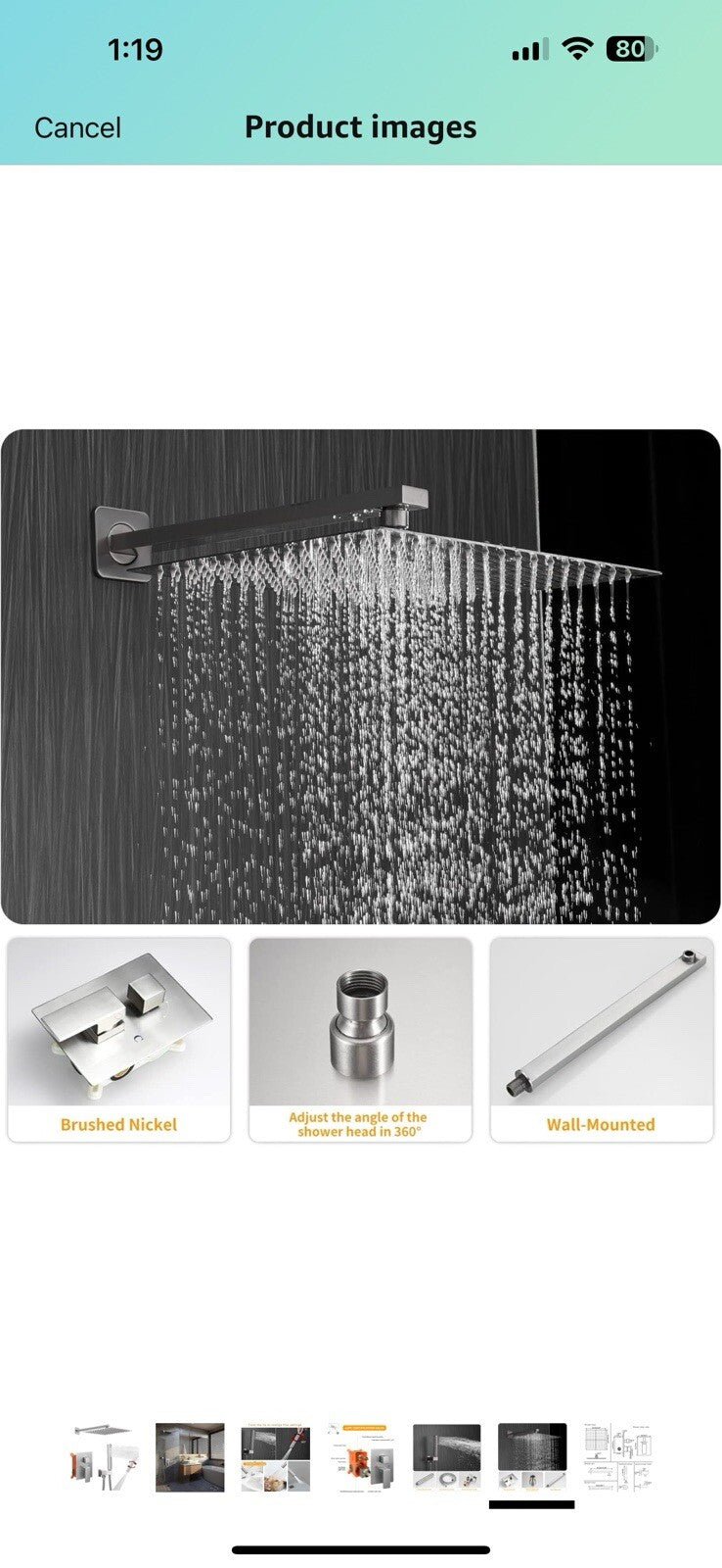 BESy 10 Inch Solid Brass Shower System Fixture High Pressure Mixer Shower 