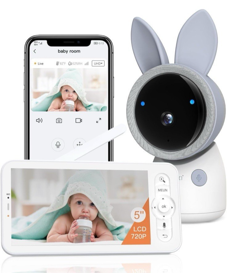 ARENTI Upgraded Video Baby Monitor,4MP 5" HD 2.4G&5G WiFi Baby Monitor