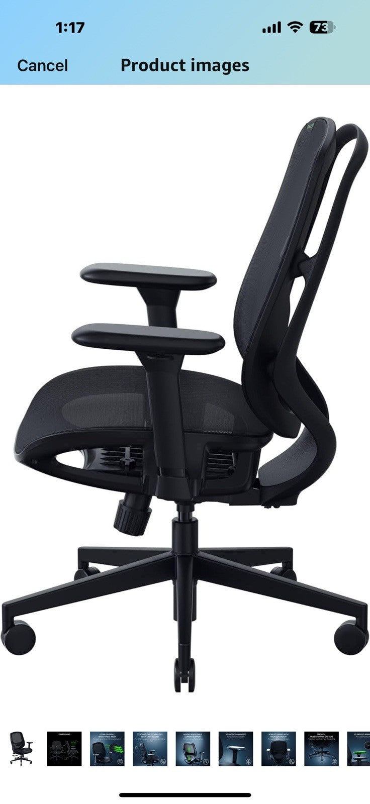 Razer Fujin Mesh Ergonomic Gaming Chair: Ultra-Durable & Breathable