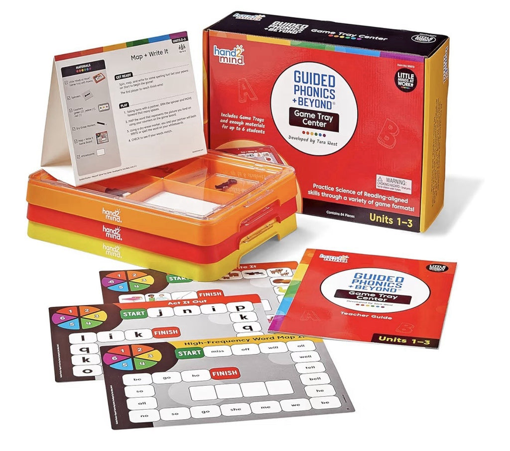 hand2mind Guided Phonics + Beyond Game Tray Center, Units 1-3, ﻿Tara 