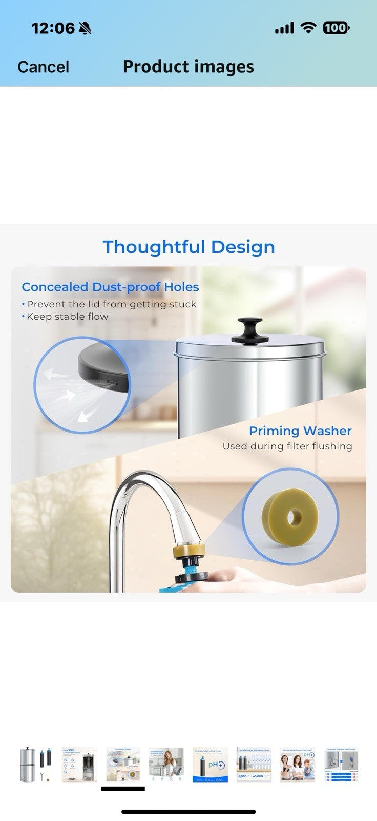 Waterdrop Alkaline Gravity-fed Water Filter System, Increase PH, Reduces
