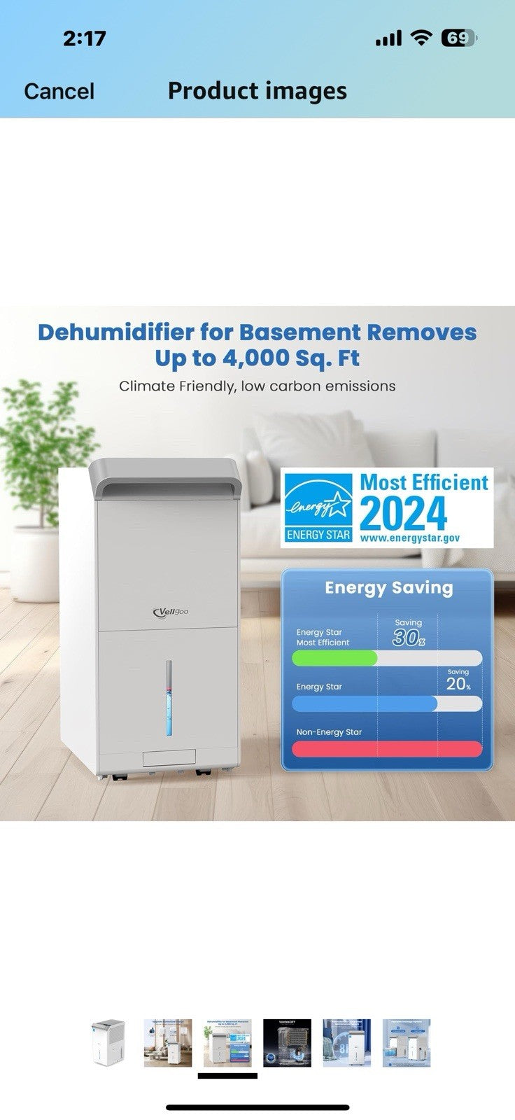 4,000 Sq.Ft Most Efficient Energy Star 2024 dehumidifier for Basement