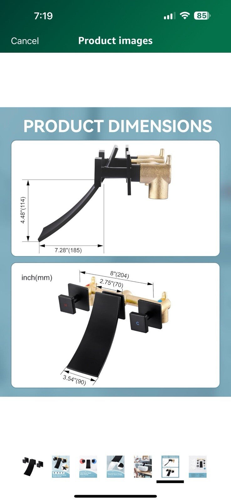 Vanity Vessel Faucet, Wall Mount Brass Wash Basin Faucet for Bathroom 
