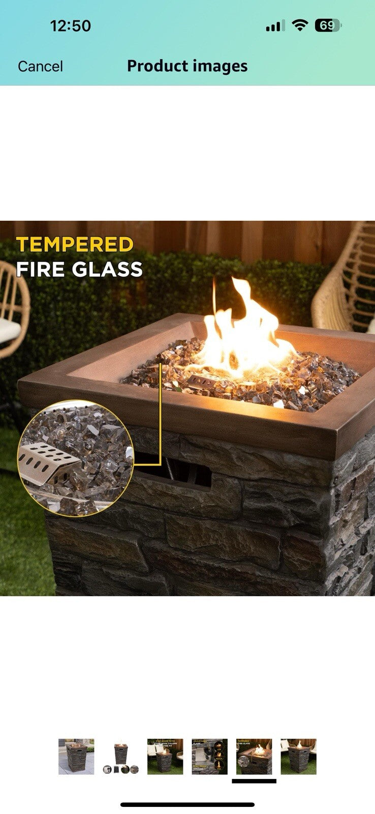 Alpine Corporation GXT966 Stone Look Column 32K BTU Gas Adjustable