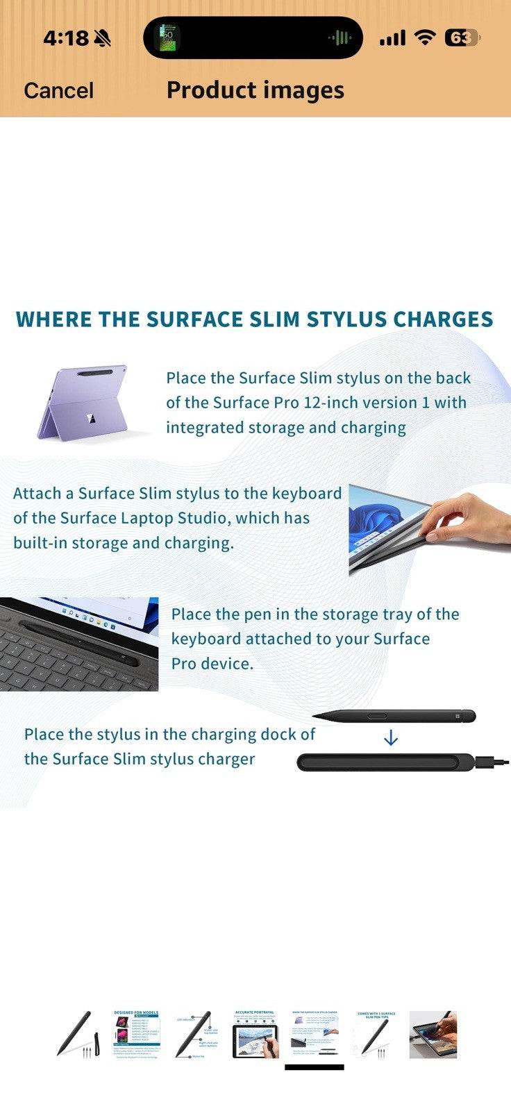 Surface Slim Pen 2 Matte - Bluetooth 5.0 Connectivity - 4,096 Points of Pressure