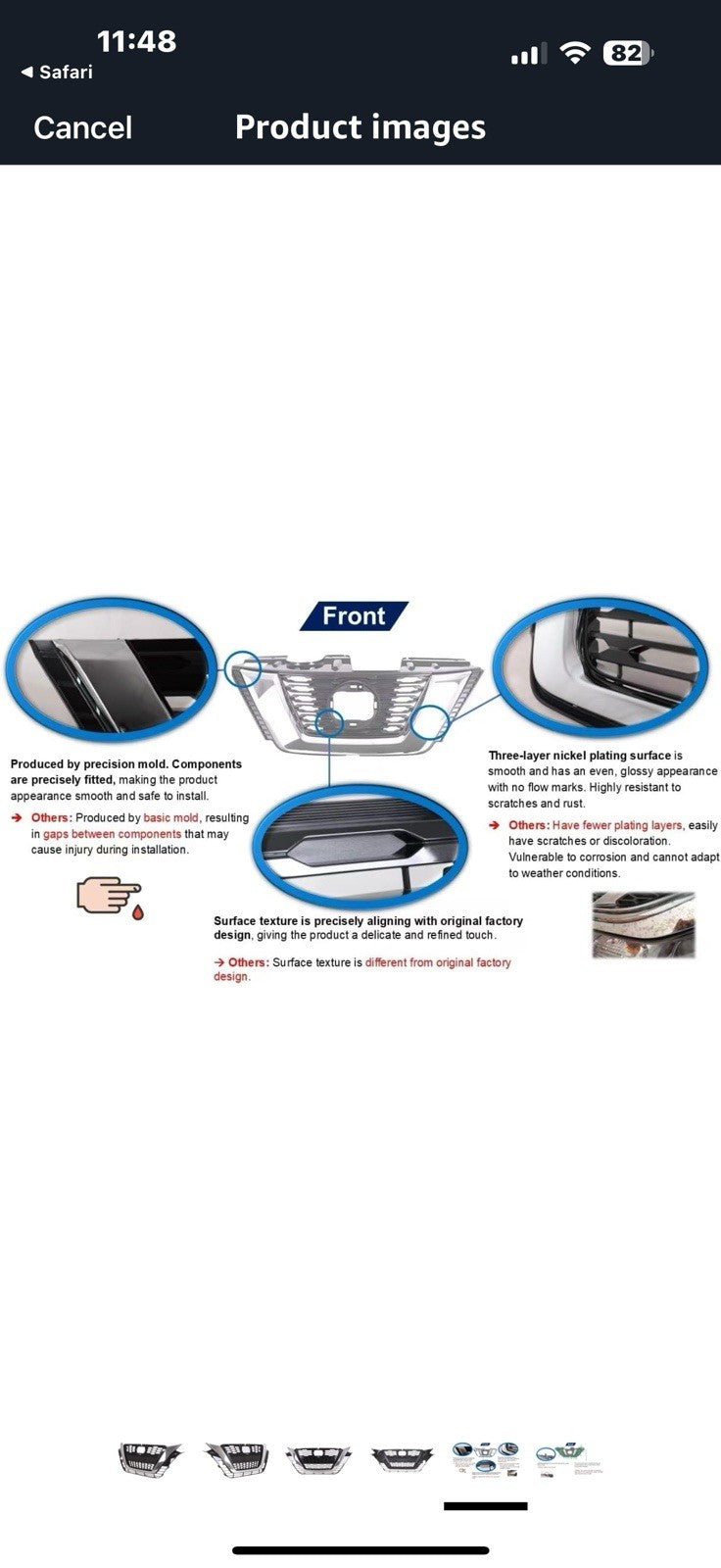 Front Grille Compatible with 2019-2022 Nissan Altima Edition/One