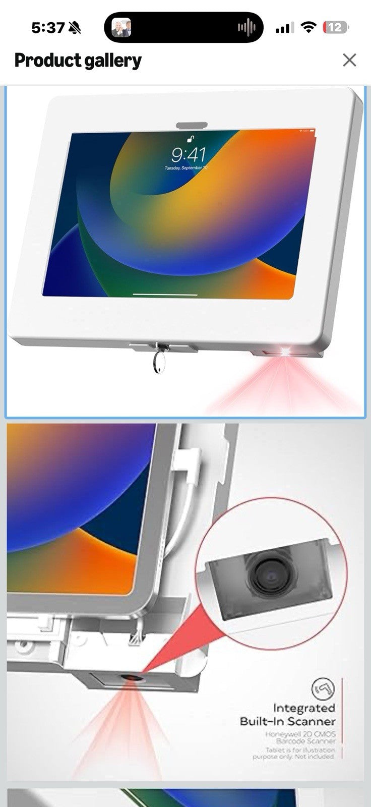 iPad Wall Mount with Barcode Scanner – CTA Anti-Theft Tablet Enclosure