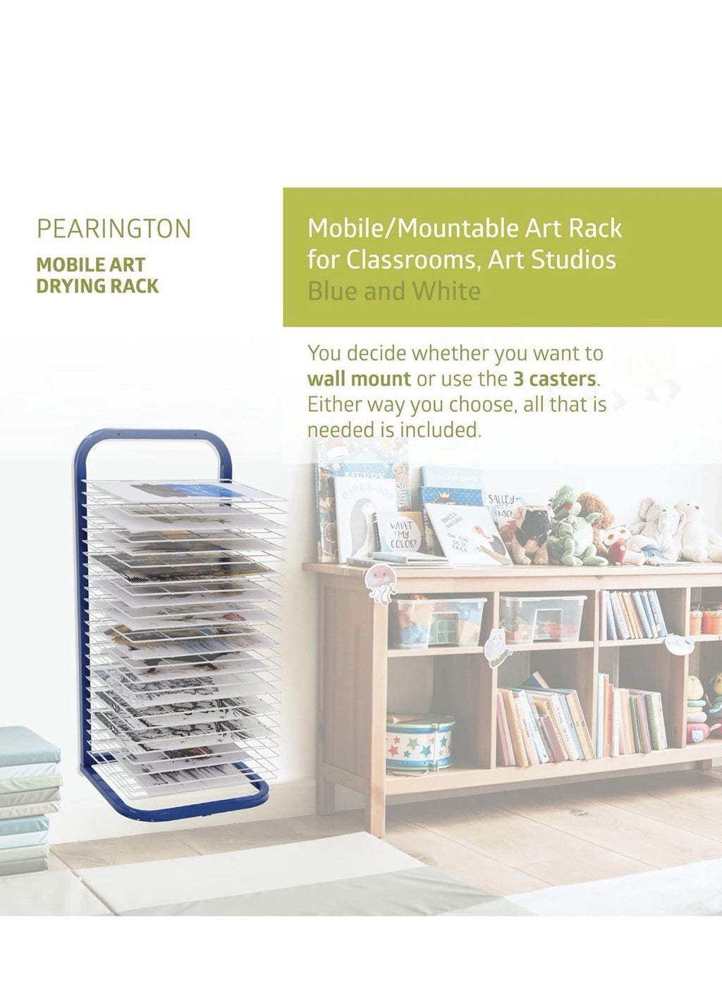 Pearington 25-Shelf Mobile/Wall Mountable Art Drying Rack for Art Studios