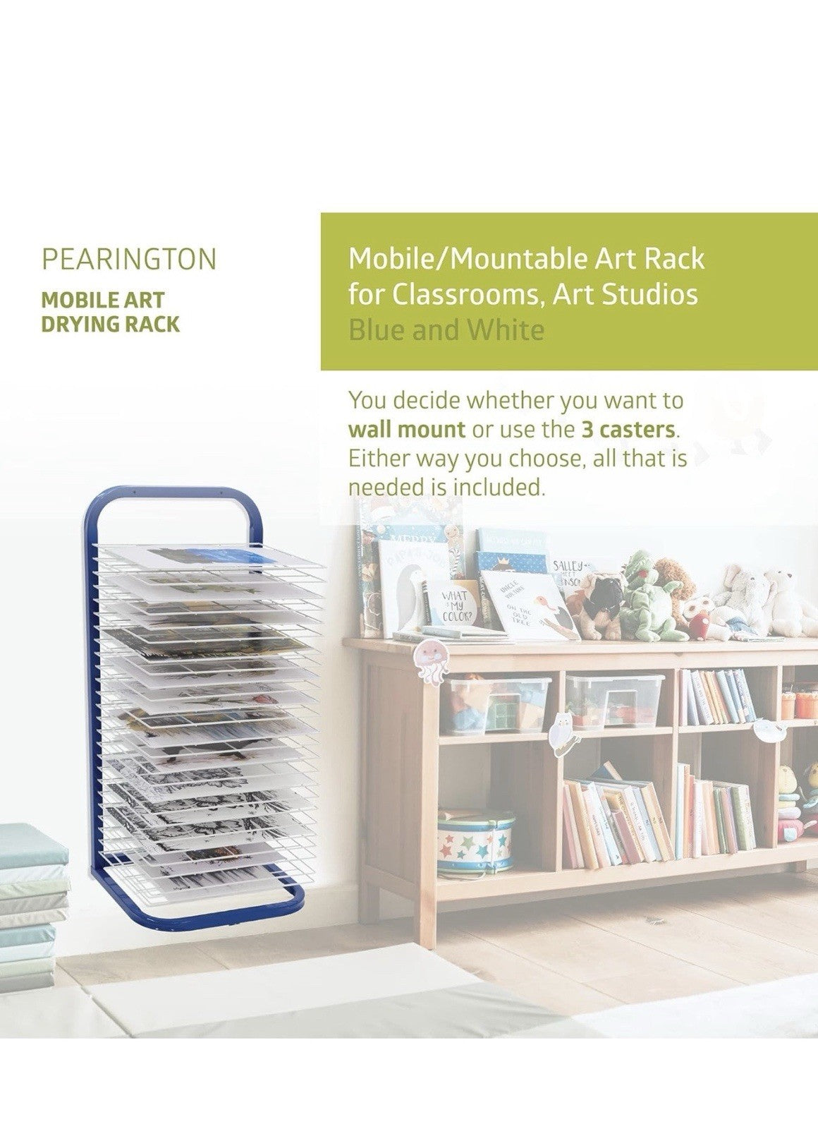 Pearington 25-Shelf Mobile/Wall Mountable Art Drying Rack for Art Studios