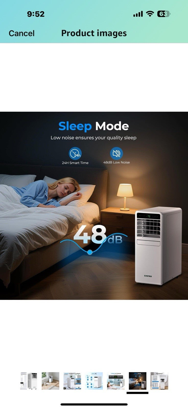 ZAFRO 12,050 BTU Portable Air Conditioner, Smart AC Unit