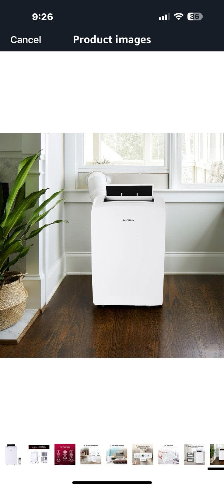 PC07W25A Portable Air Conditioner, 7,000 BTU, White