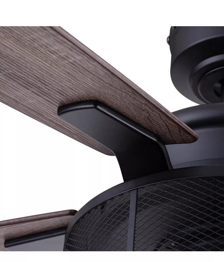 Honeywell Ceiling Fans Carnegie, 52 Inch Industrial LED Ceiling Fan with Light