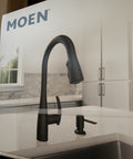 Moen Reyes Matte Black One-Handle High Arc Pulldown Kitchen Faucet with