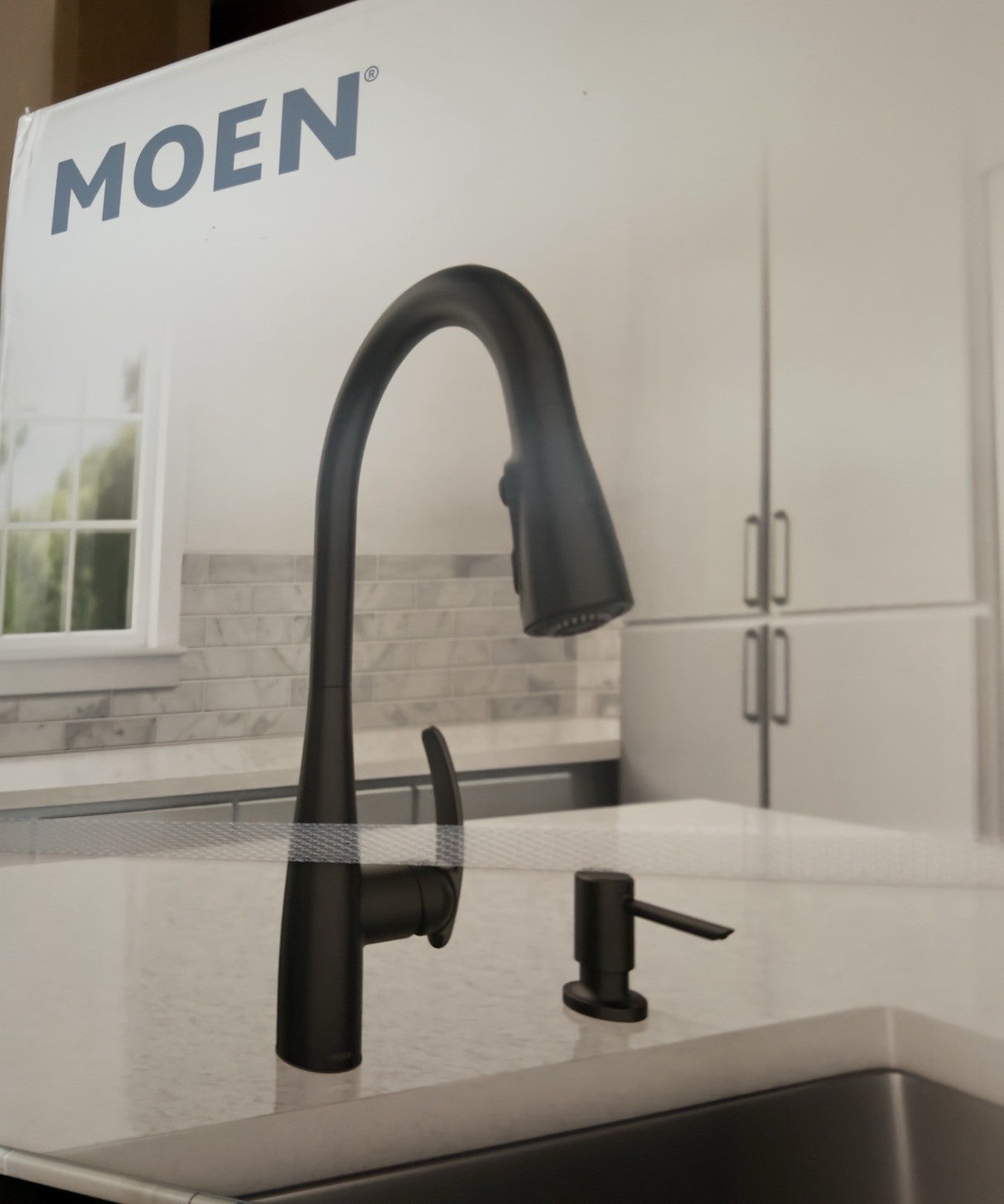 Moen Reyes Matte Black One-Handle High Arc Pulldown Kitchen Faucet with