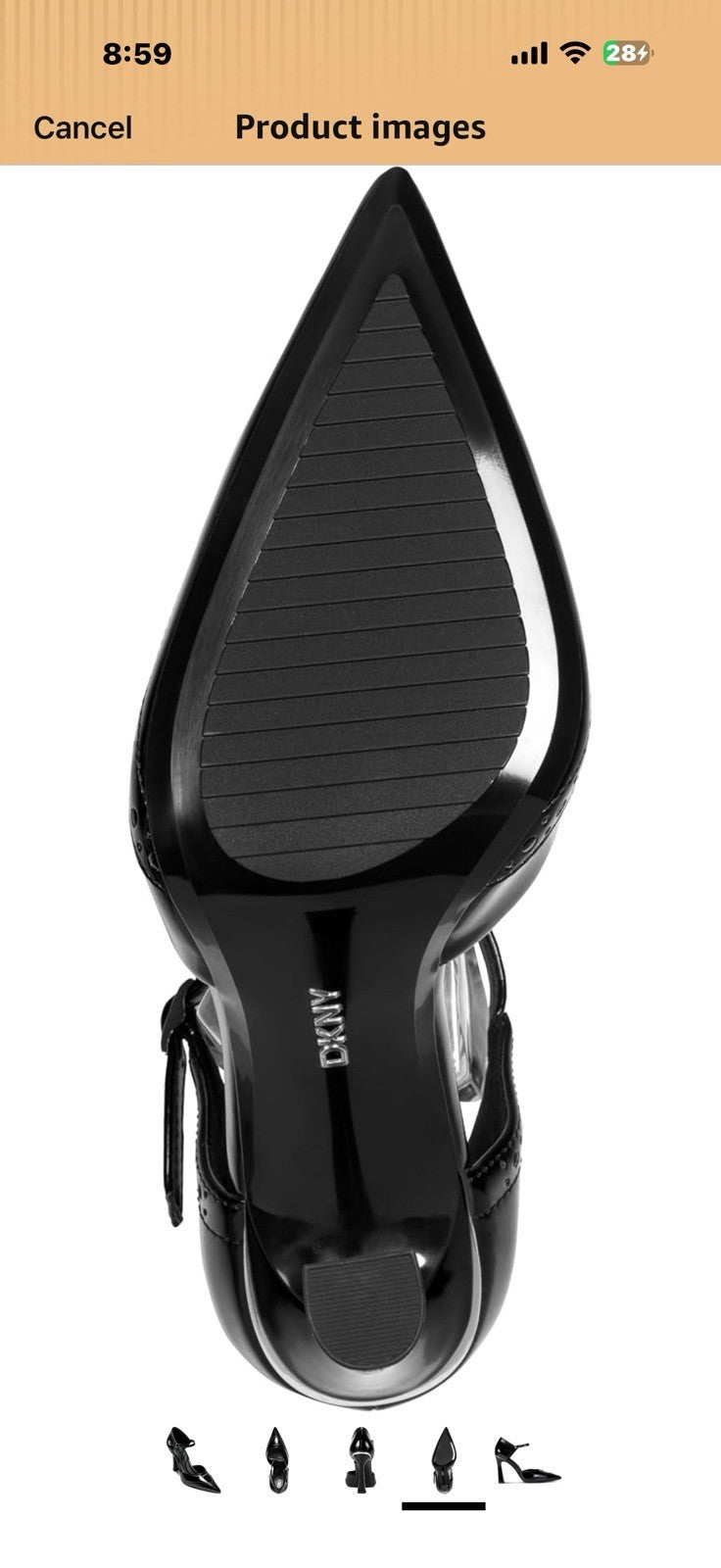 DKNY Womens Carmyn Pointed Toe Dress Heel with Ankle Strap