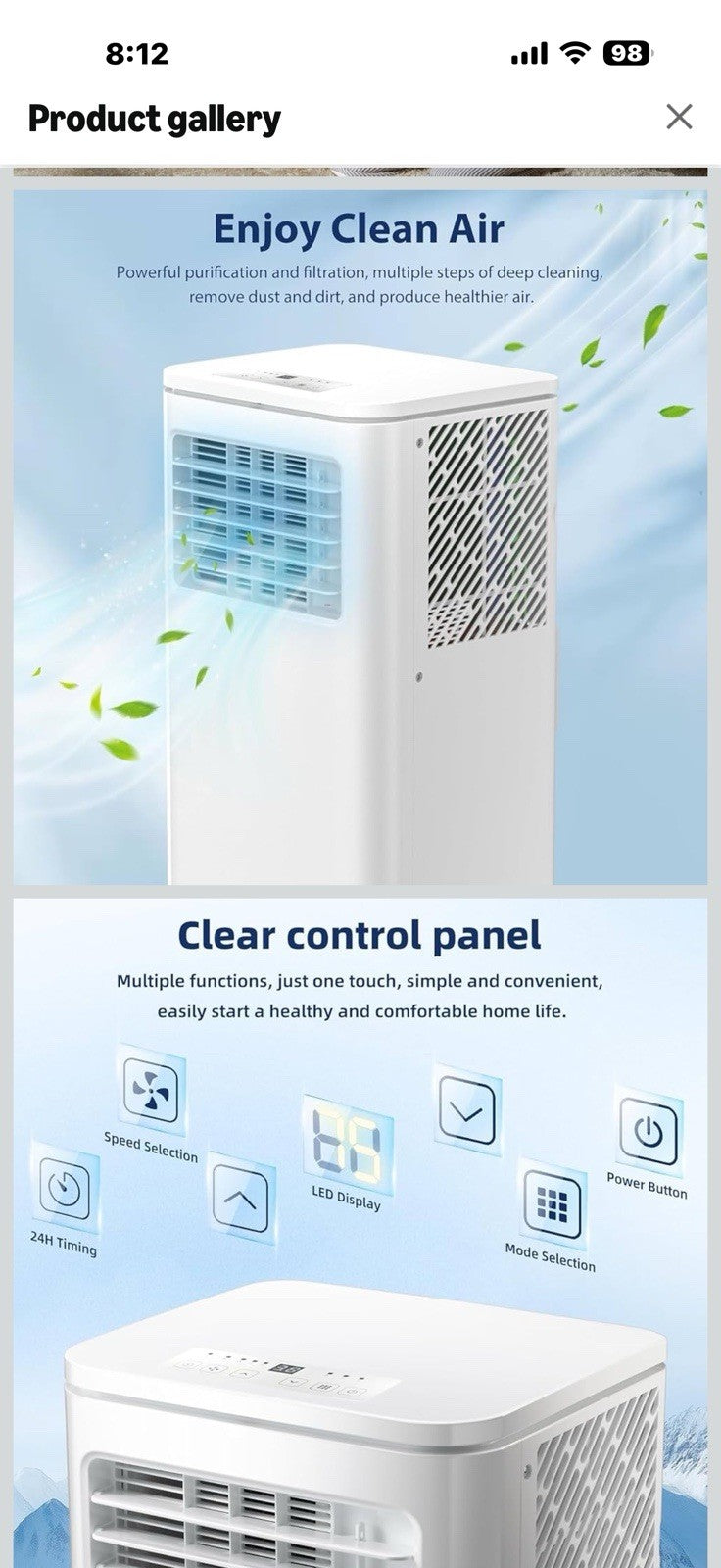 Antarctic Star 10000 BTU Portable Air Conditioner, Portable AC Unit with 4-in-1 
