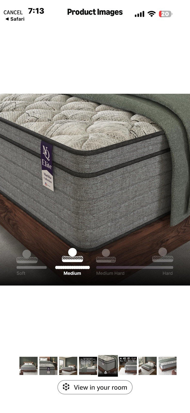 NapQueen Elite Series Machka Twin Size Mattress, 10 Inch Cooling Gel Memory