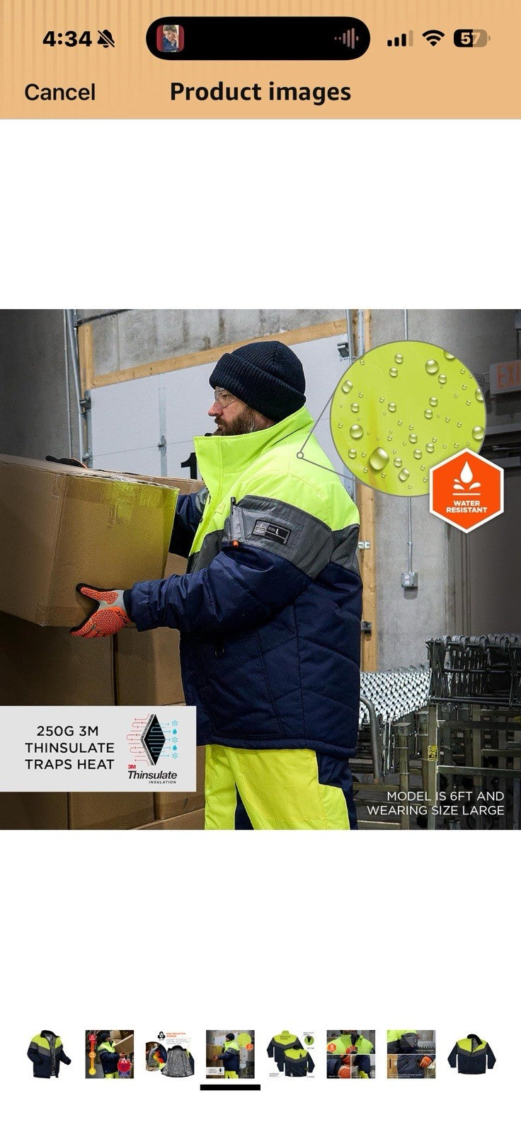 Ergodyne Insulated Freezer Jacket-Heat Reflective Lining XL