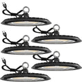 Sunco 5 Pack UFO LED High Bay Light, Plug & Play Lighting for Warehouse,