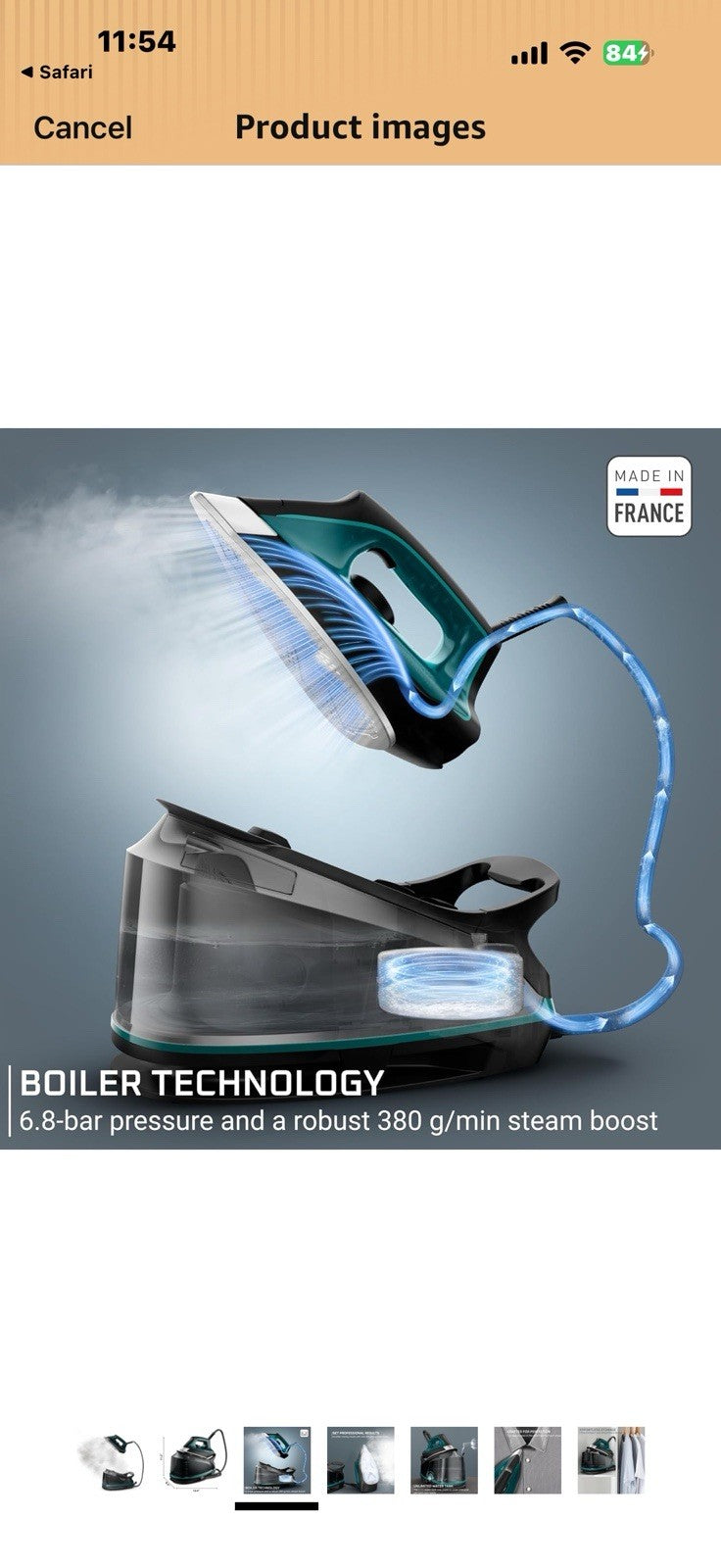 Rowenta Iron for Clothes, High Pressure Steamer Iron with Boiler System, 
