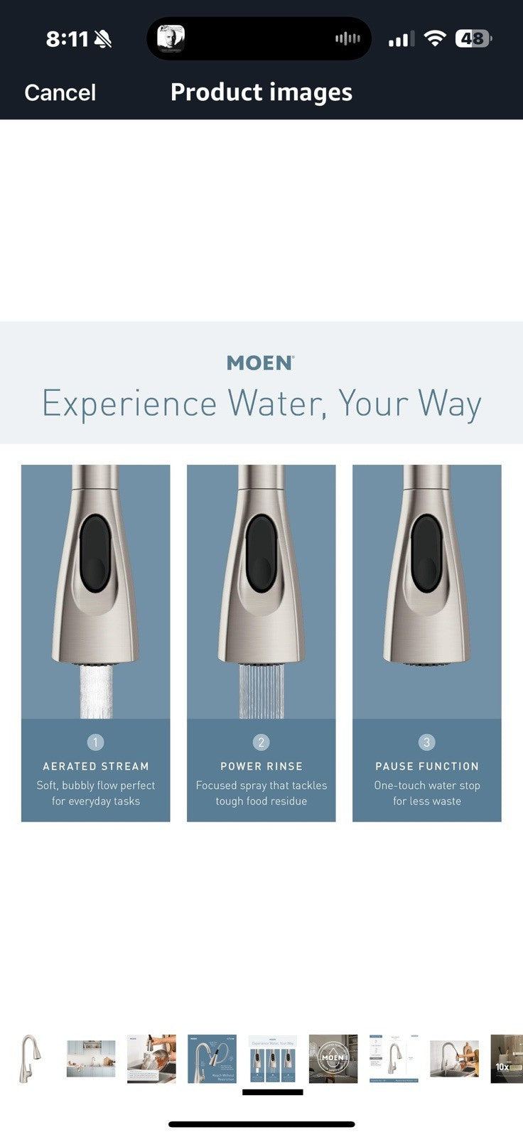 Moen Kiran Spot Resist Stainless One-Handle High Arc Pulldown Kitchen