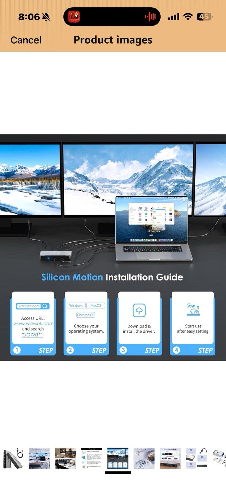USB C to HDMI Adapter, WAVLINK Triple Monitors Adapter