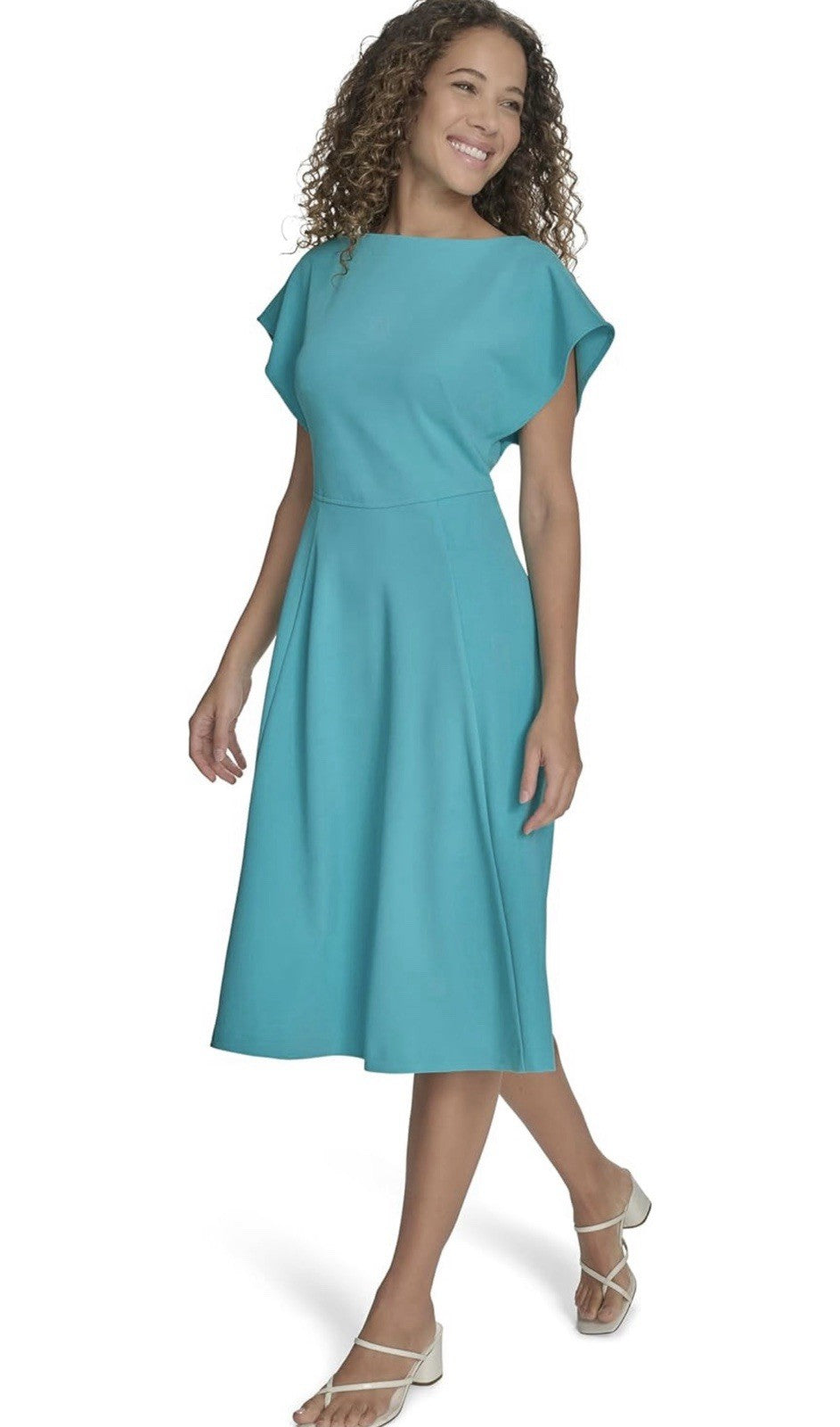 Calvin Klein Women's Scuba Crepe Event Short Sleeve Midi Dress Size 10
