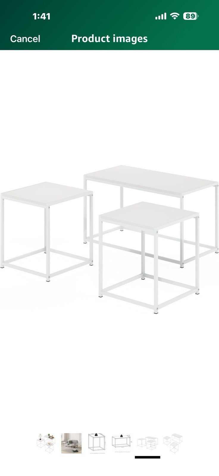 Furinno CAMNUS Living Room Tables Set of 3, Coffee Table with 2 End Tables