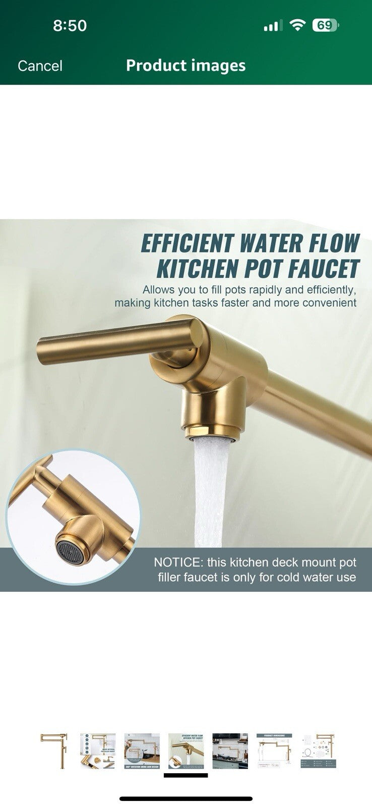 Pot Filler Faucet for Kitchen Sink, Deck Mount Pot Faucets Over Stove