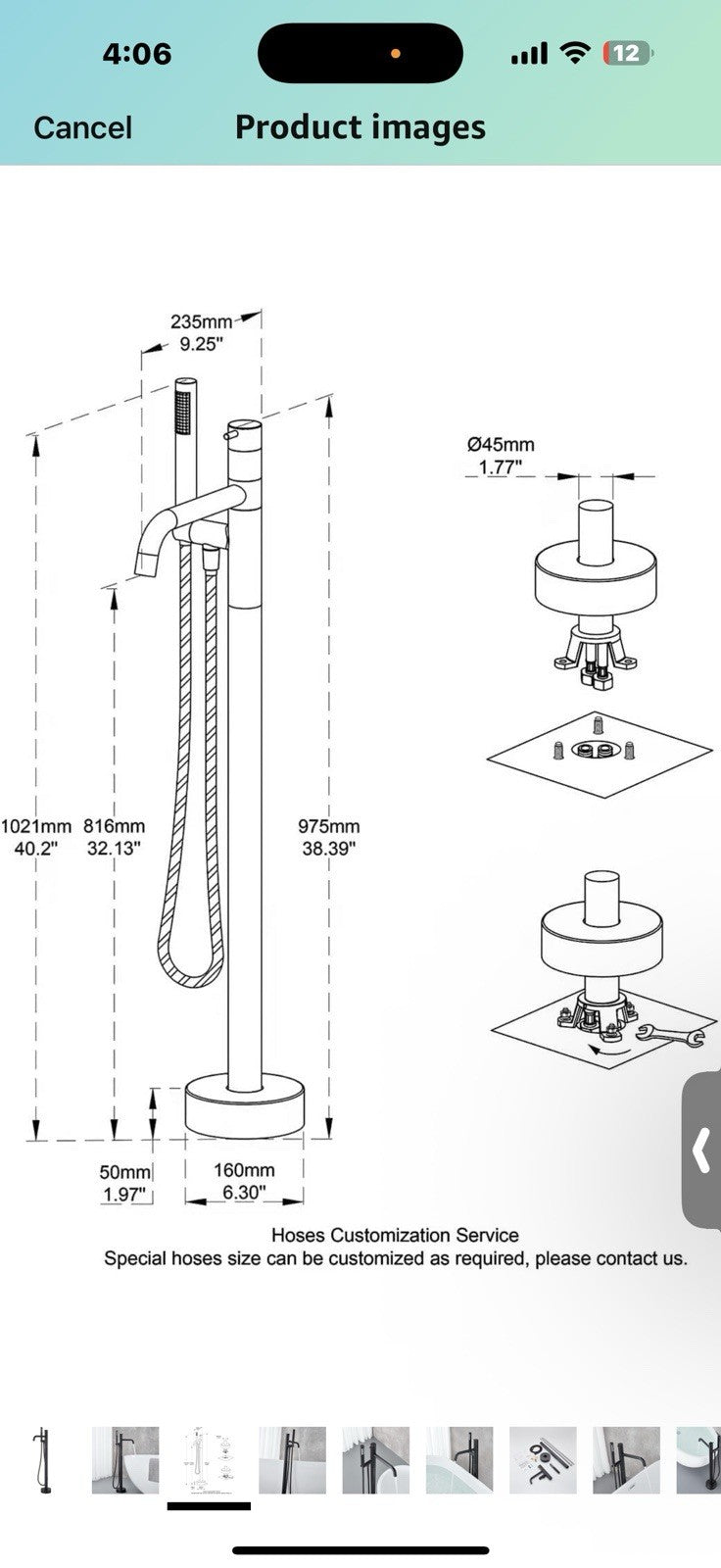Freestanding Bathtub Faucet Floor Mount Tub Filler Oil Rubbed Bronze Brass 