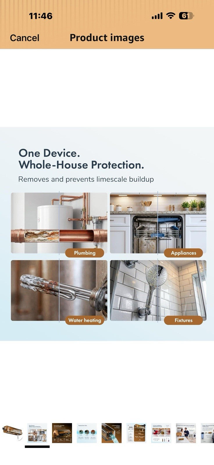 in-Line Whole House Electronic Water Descaler System for All Hardness 