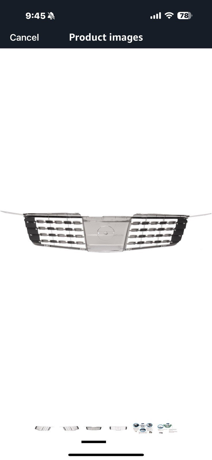 Chrome Front Grille Compatible with 2004-2006 Nissan Maxima, ABS Replacement