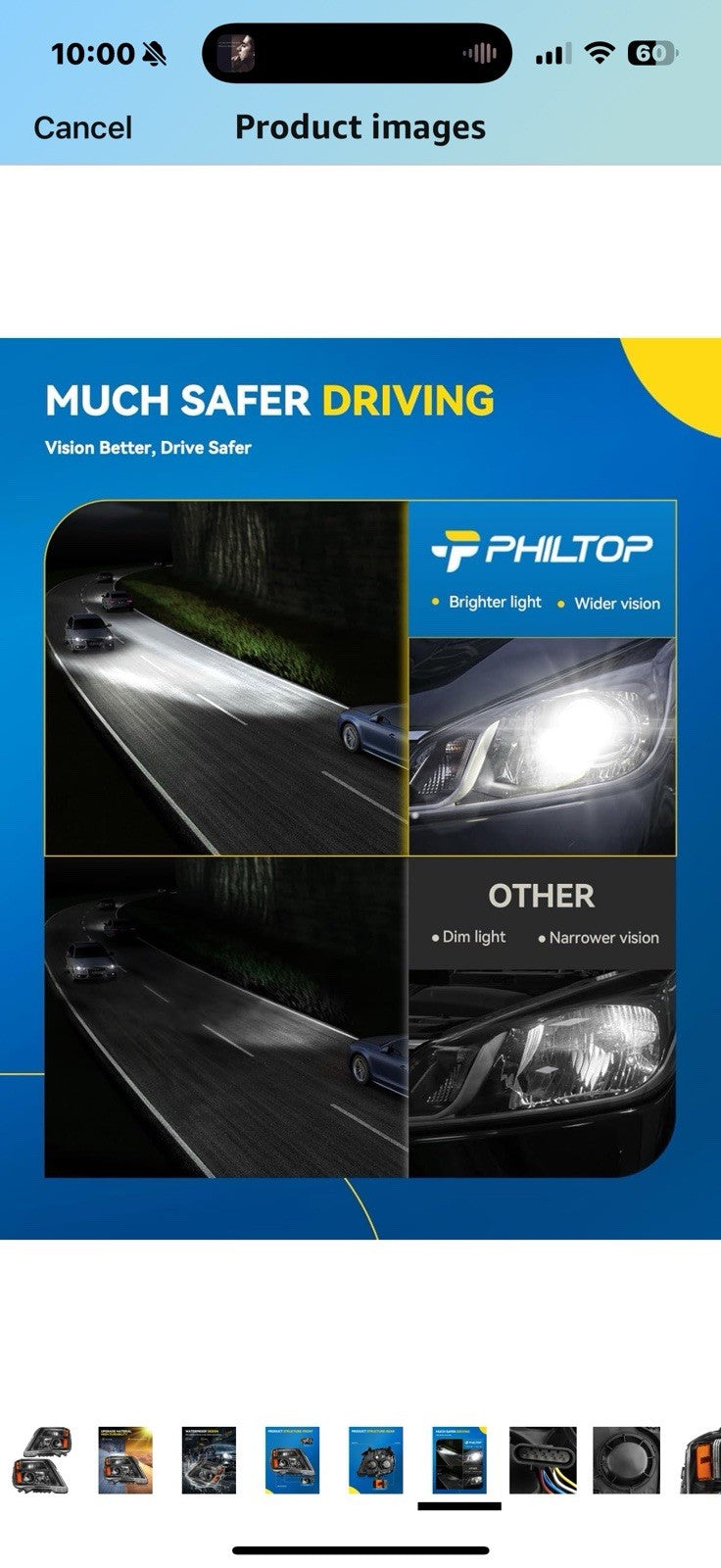 PHILTOP Headlight Assembly for 2016-2017 Terrain, Black Housing with