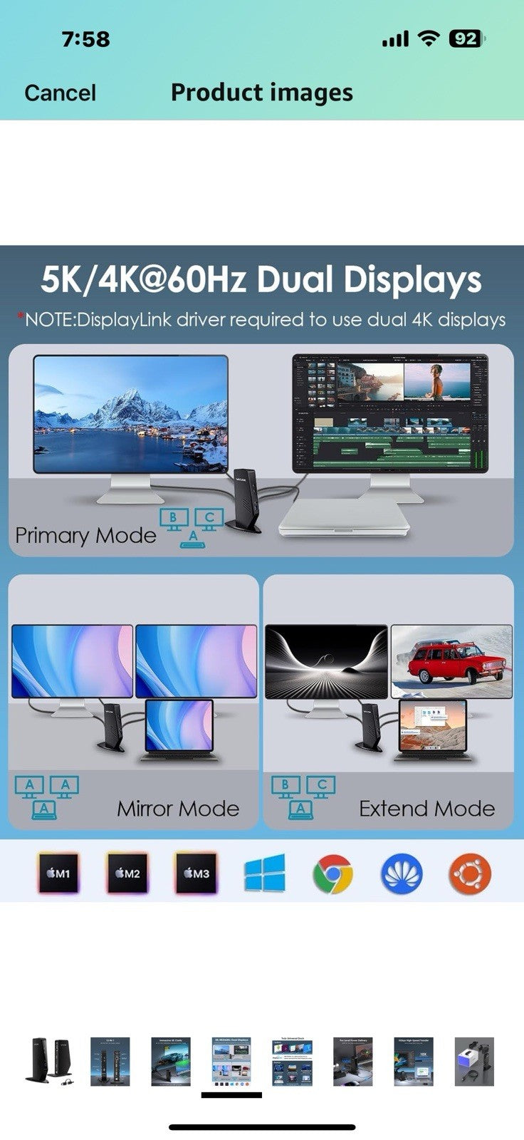 WAVLINK USB C Docking Station Dual Monitor, Dual 5K/4K@60Hz