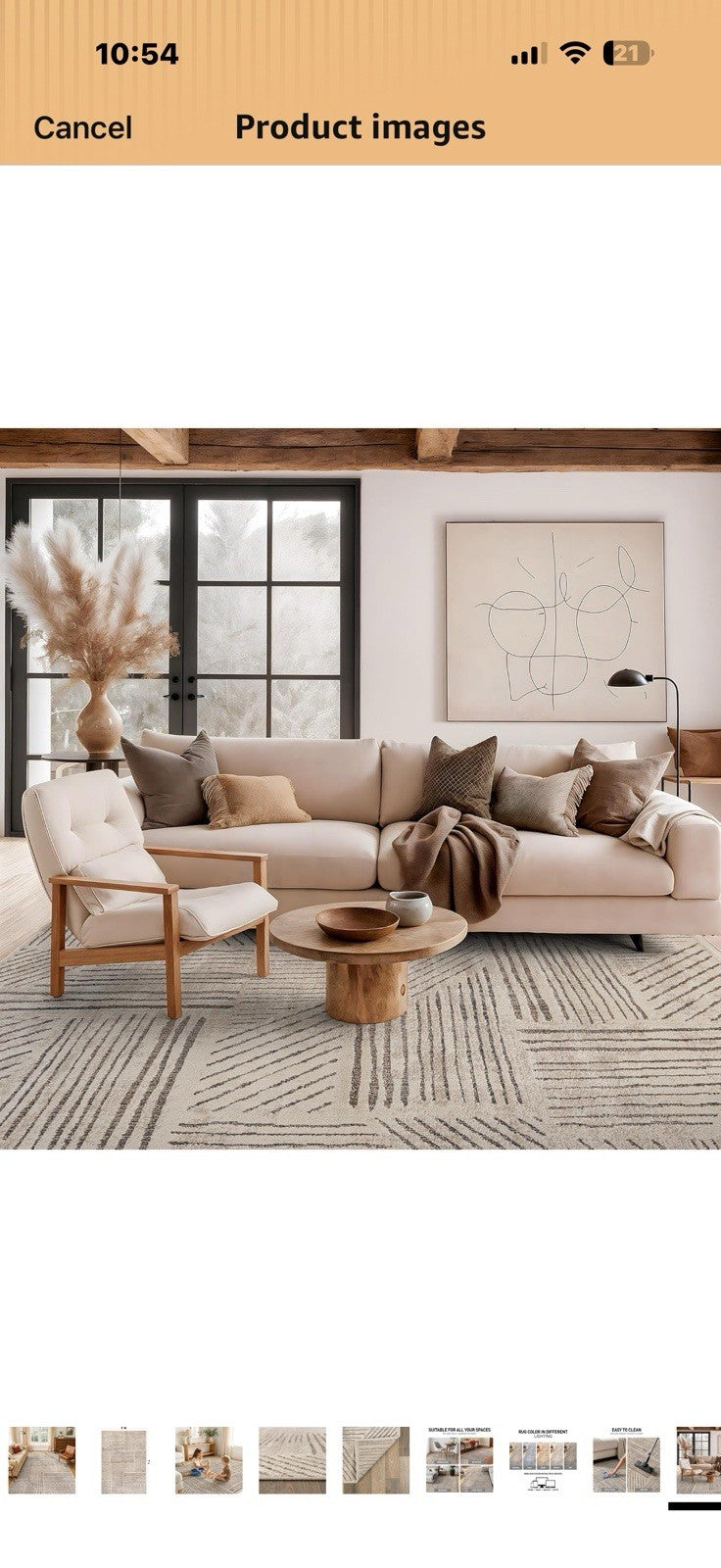 Rugshop Modern Patchwork High-Low Indoor Area Rug, Neutral Geometric 