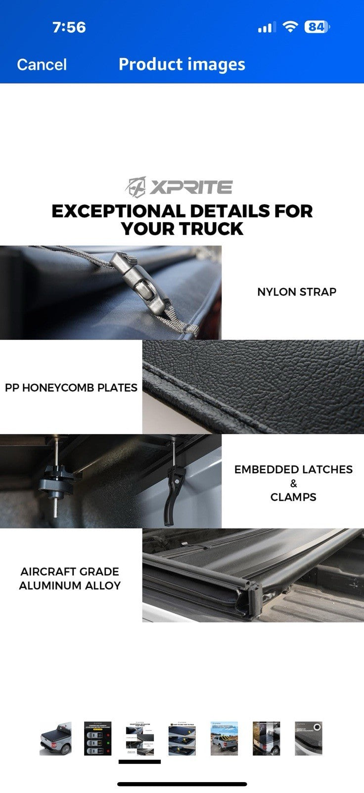 Xprite 4.6ft Soft Tri-Fold Truck Bed Tonneau Cover Compatible with 2022