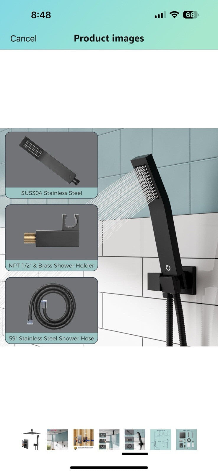 FORIOUS Shower Faucet Set Black -10 Inch Shower System with Solid Brass 
